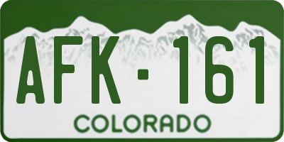 CO license plate AFK161