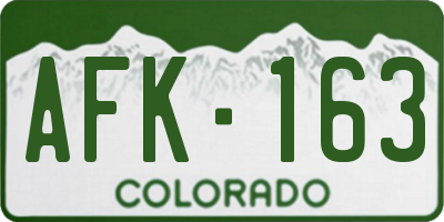 CO license plate AFK163