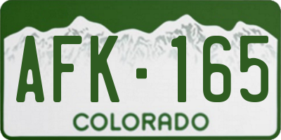 CO license plate AFK165