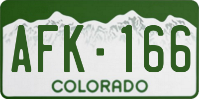 CO license plate AFK166