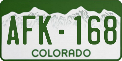 CO license plate AFK168