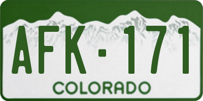 CO license plate AFK171