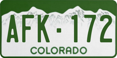 CO license plate AFK172