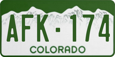CO license plate AFK174