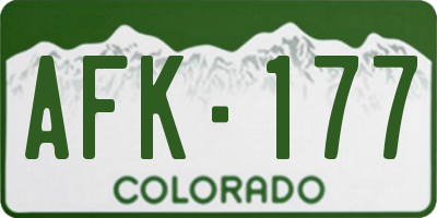 CO license plate AFK177