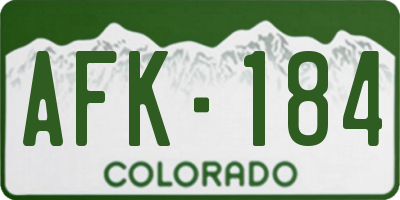 CO license plate AFK184