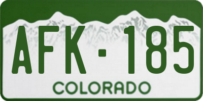 CO license plate AFK185