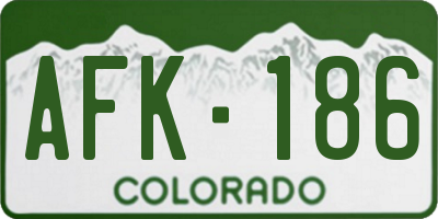 CO license plate AFK186