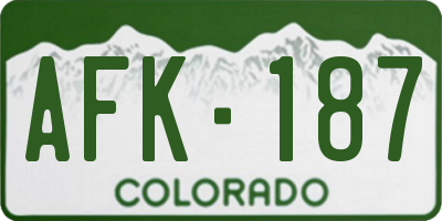 CO license plate AFK187
