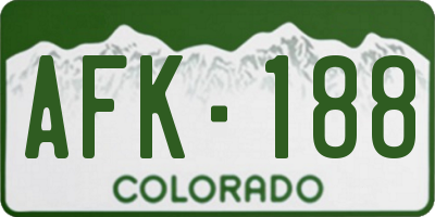 CO license plate AFK188