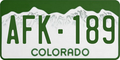 CO license plate AFK189