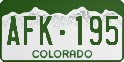 CO license plate AFK195
