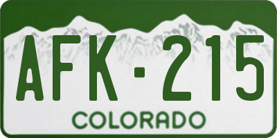 CO license plate AFK215