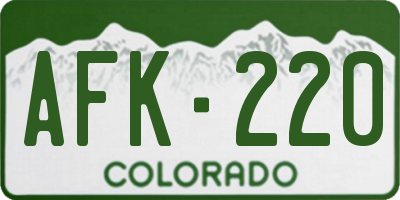 CO license plate AFK220