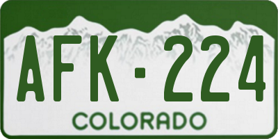 CO license plate AFK224