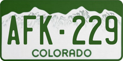 CO license plate AFK229