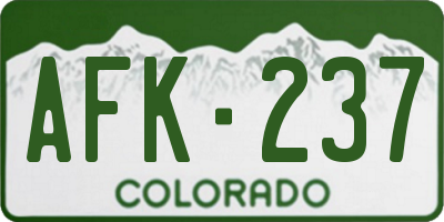CO license plate AFK237
