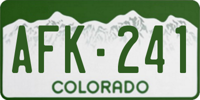 CO license plate AFK241