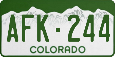 CO license plate AFK244