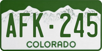 CO license plate AFK245