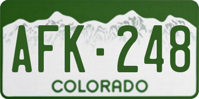 CO license plate AFK248