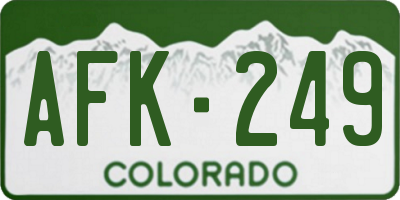 CO license plate AFK249