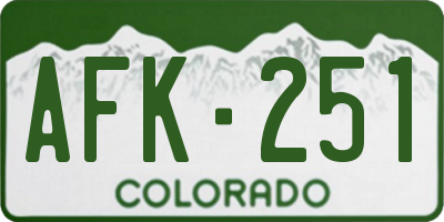 CO license plate AFK251