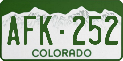CO license plate AFK252