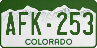 CO license plate AFK253