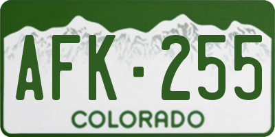 CO license plate AFK255