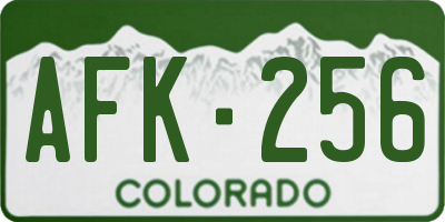 CO license plate AFK256