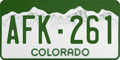 CO license plate AFK261