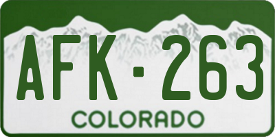 CO license plate AFK263