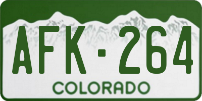 CO license plate AFK264