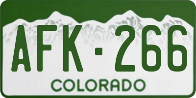 CO license plate AFK266