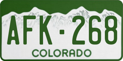 CO license plate AFK268