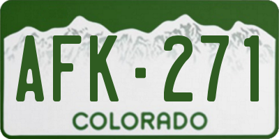 CO license plate AFK271