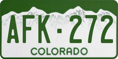 CO license plate AFK272