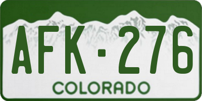 CO license plate AFK276