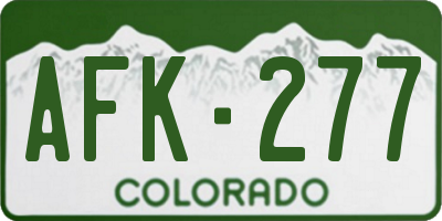 CO license plate AFK277