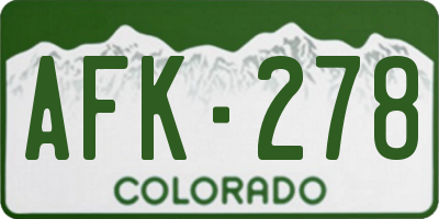 CO license plate AFK278