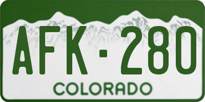 CO license plate AFK280