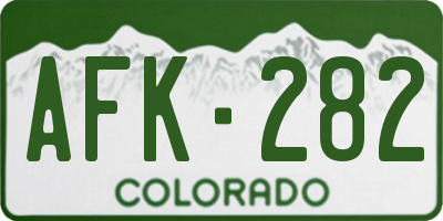CO license plate AFK282