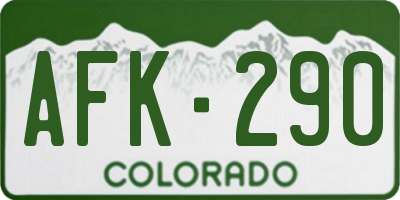 CO license plate AFK290