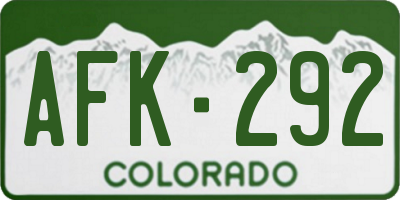 CO license plate AFK292