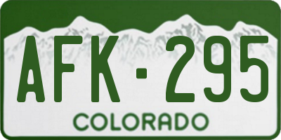 CO license plate AFK295