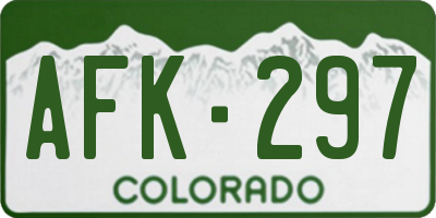 CO license plate AFK297