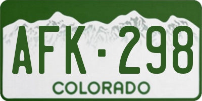 CO license plate AFK298