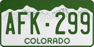 CO license plate AFK299