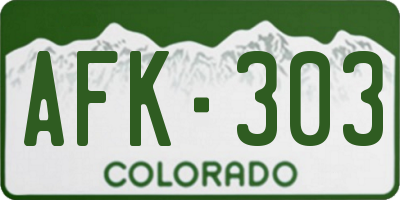 CO license plate AFK303